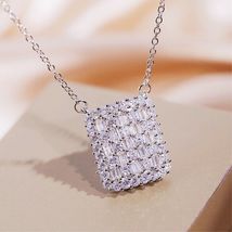 3.00Ct Baguette Cut Diamond Cluster Women Pendant 14K White Gold Finish   - £79.92 GBP
