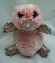 Ty Beanie Boos Big Eyed Pink Sparkly Wilma Platypus 6&quot; Plush Stuffed Animal Silk - £11.67 GBP