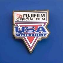 Fujifilm official USA Track Field pin badge AMINCO Gold Tone Olympics - £9.68 GBP