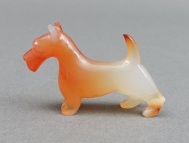 Chinese Carved Carnelian Agate Jade Miniature Scottish Terrier Dog Figurine - £225.95 GBP