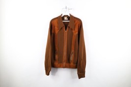 Vtg 50s 60s Streetwear Mens L Thrashed Suede Leather Knit Cardigan Jacket USA - £78.85 GBP