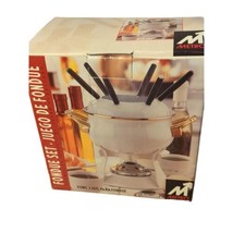 Metro Stainless Steel Vintage MCM Fondue Pot Set NEW OPEN BOX - $84.14