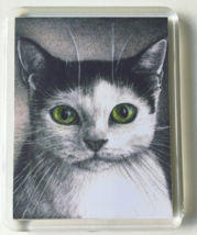 Cat Art Acrylic Large Magnet - Gazing Cat - £6.29 GBP