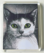 Cat Art Acrylic Large Magnet - Gazing Cat - £6.39 GBP