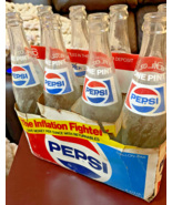 Vintage Pepsi 16oz 1 Pint Empty Bottle 8 Pack late 70s/80s Inflation Fig... - £77.09 GBP