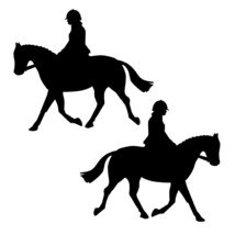 Reflective Decal Sticker 2X English Western Pleasure Horse &amp; Rider for Truck BK - £13.37 GBP