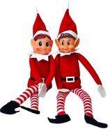 2 Pc Set Elfie Boy and Elvie Girl Fun Playful Elves Behavin&#39; Badly Chris... - $276.16 MXN