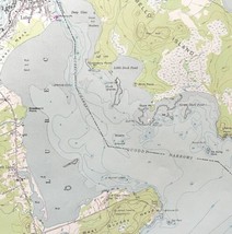 Map Lubec Maine 1977 Topographic Geographic Survey 1:24000 27 x 22&quot; TOPO4 - £39.44 GBP