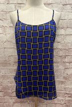 The Limited Womens Cami Tank Top Cobalt Blue Black Geometric Print Size ... - $17.60