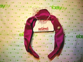 Scunci Headband Magenta Color With White Pearls Headband 1 Inch Wide New - £7.39 GBP