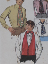 Simplicity Pattern 9192 Bow Tie, Pleated Cummerbund, Wide Necktie, Ascot &amp; Vest - £5.55 GBP