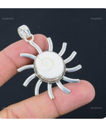 Shiva shell sterling silver sun pendant - $21.78