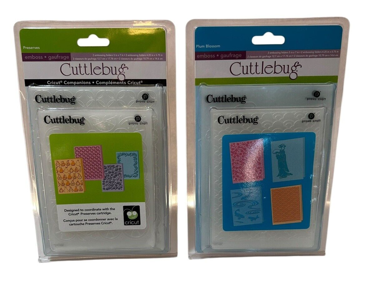 NEW Cricut Cuttlebug Folders Provo Craft (Lot of 2) Preserves &amp; Plum Blo... - $20.85