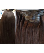 16″ Seamless Clip in 100% Human Hair Extensions,140 grams, 8Pcs,20 clips #2 - £109.40 GBP