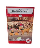 Holiday Collection Pre Lit  3 Pack Dog Family Christmas Winter Decor - $95.00