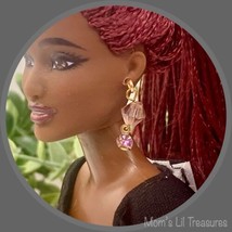Light Purple Crystal Rhinestone Doll Earrings • 11-12” Fashion Doll Jewelry - £3.91 GBP
