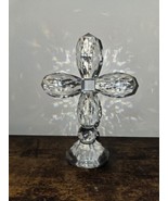 Oleg Cassini Faceted Cut Crystal Glass Cross Crucifix Paperweight - $84.15