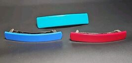 Vintage Acrylic Plastic Hair Clips Barrettes Made In France Blue Teal Red - $31.80