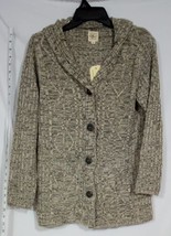 Effeci Women&#39;s Button Up  Knit Acrylic Long Sleeve Cardigan Oatmeal Size M - £18.92 GBP