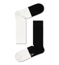 Happy Socks Black and White Unisex Premium Cotton Socks 1 Pair Size 4-7 - £11.90 GBP