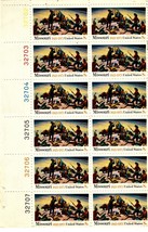 U S Stamp Block of 12 Stamps  - Missouri 1821-1971- 8 Cent Stamps - £2.19 GBP