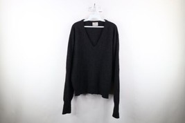 Vintage 90s Streetwear Mens Large Blank Lambswool Knit Sweater Charcoal ... - $49.45