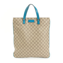 GUCCI Borsa Shopper IN Pelle Gg Motivo Blu Autentico Donna Borsa - $255.19