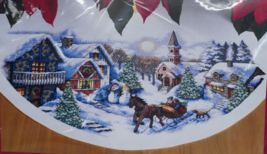 NEW Diemension Counted Cross Stitch Sleigh Ride Christmas Tree Skirt 45&quot;... - £86.99 GBP