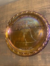 Marigold Carnival indiana Glass Liberty Bell Plate - £7.69 GBP