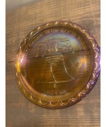 Marigold Carnival indiana Glass Liberty Bell Plate - £7.86 GBP