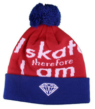 Diamond Supply Co i Skate Therefore I Am Fold Blue Red White Pom Beanie ... - $30.73 CAD