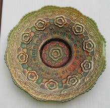 Captive Rose 9&quot; plate--very pretty Green..old 787--d.bce..vintage carnival glass - £285.52 GBP
