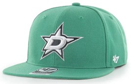 Dallas Stars NHL &#39;47 Green No Shot Captain Flat Brim Hat Cap Men&#39;s Snapback - £42.69 GBP
