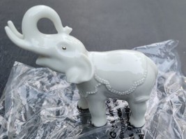 Lenox Porcelain Trunk Up Lucky Elephant Figurine w Gold Accents Trumpeti... - £15.65 GBP