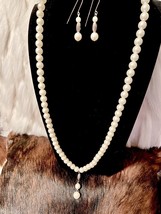 &quot;Reinvented Vintage&quot; Pearl Necklace with Silvertone Oblong Accents - £15.95 GBP