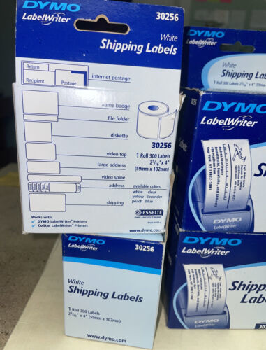 4 Ea 300ct Rolls Dymo 30256 Shipping Labels - 2 5/16 X 4" Roll Label White - $32.67