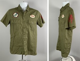 Stars Wars Boba Fett Bounty Hunter Mechanic Shirt Button Up Green Mens S... - $37.57