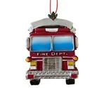 Red Fire Truck Christmas Ornament 2 Sided Gift - £5.64 GBP