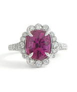 Authenticity Guarantee 
Oval Pink Sapphire Diamond Bezel Halo Gemstone S... - £3,850.54 GBP