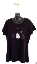 XL Black Grand Ole Opry Nashville Guitars 100% Cotton T-Shirt Tee Womens Top - £27.51 GBP