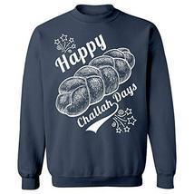 Kellyww Funny Chanukah Holiday Happy Challah Days - Sweatshirt Navy - £37.57 GBP