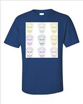 Sugar Skulls Day of The Dead DOD Design - Unisex T-Shirt Royal Blue - £30.85 GBP
