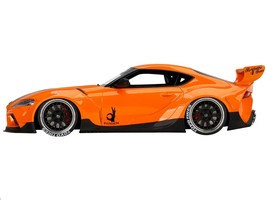 Toyota Pandem GR Supra V1.0 Orange with Black Hood 1/18 Model Car by Top Speed - $187.16