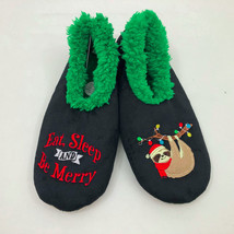 Snoozies Women&#39;s Eat Sleep &amp; Be Merry Christmas Slippers Medium 7/8 - $12.86