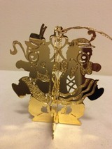 1988 &quot;Dancing Bears&quot; Danbury Mint Gold Christmas Ornament - $14.95
