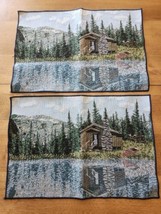 2 Vtg Woven Scenery Placemats Very Pretty! Great for Quilting Or Crafting Or Use - £5.97 GBP