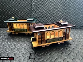 2 Vintage 1993 Wooden Model San Francisco Cable Car Train Municipal Railway 5x10 - £55.26 GBP