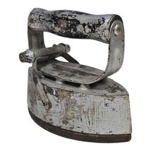 Antique 1900s Asbestos Sad Iron Detachable Wood Handle Laundry Collectible - $24.92
