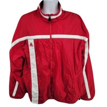 Adidas Red Embroidered Logo Light Jacket Men&#39;s Size XL - $32.66