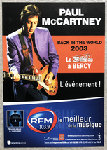 Paul McCartney Back in The World Concert handbill Bercy France  - £15.72 GBP